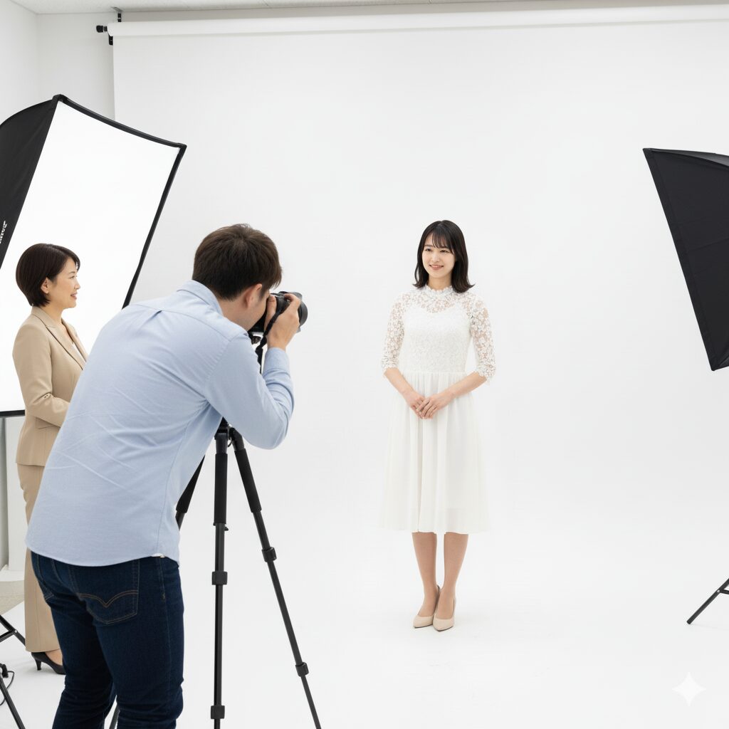 結婚カウンセラーの婚活プロフィール写真の同行の様子